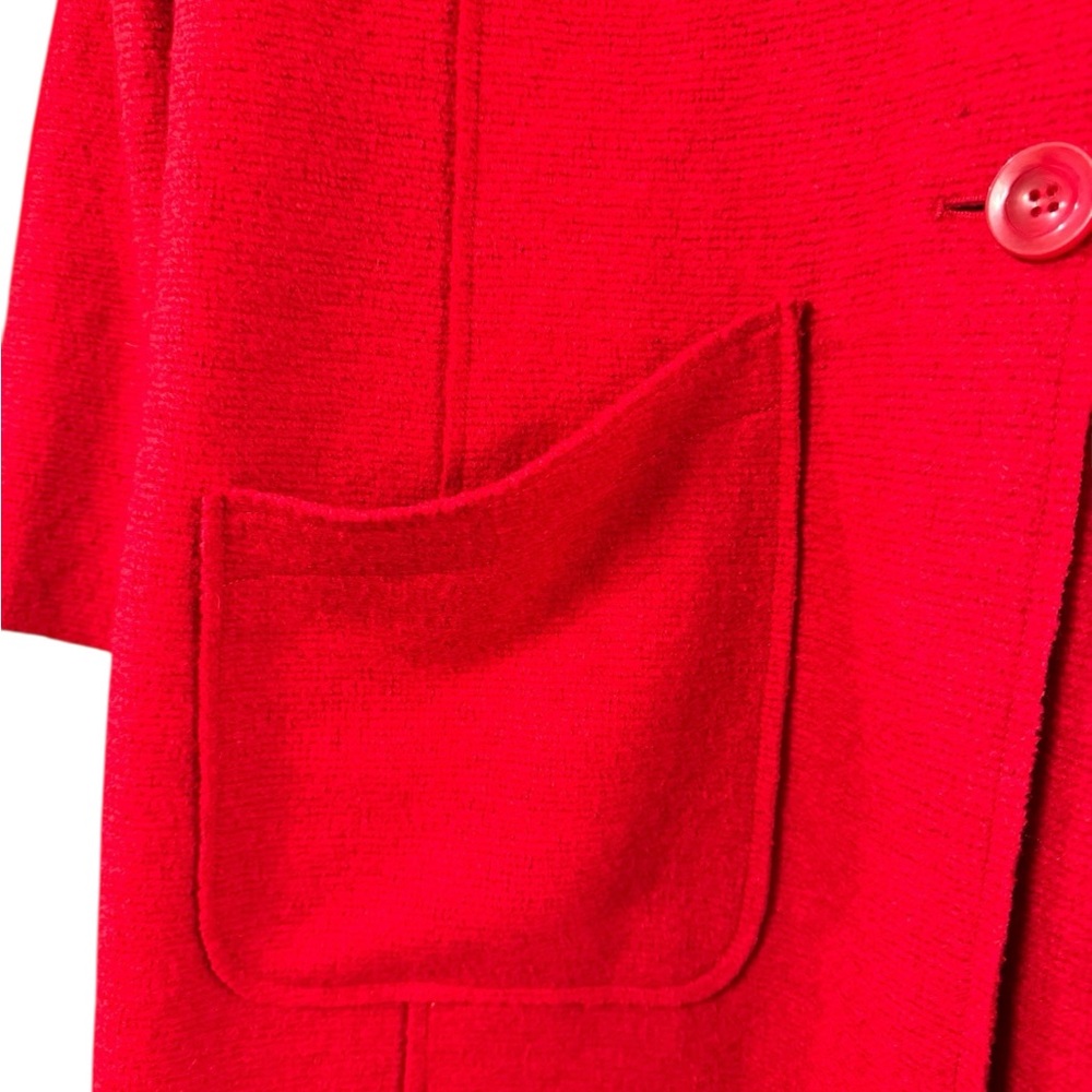 Chico's Red Trench Coat Classic Button-Front Design-size 3 - Picture 5 of 5